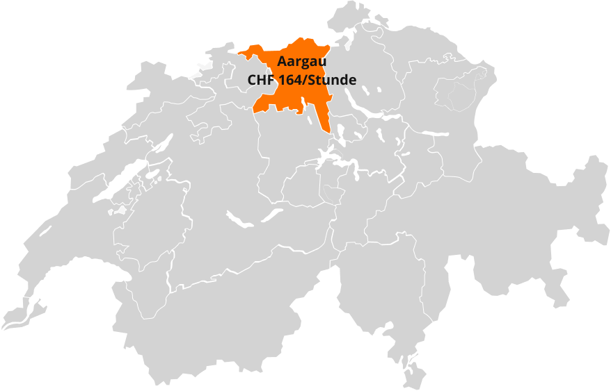 Kanton Aargau auf der Schweizer Karte