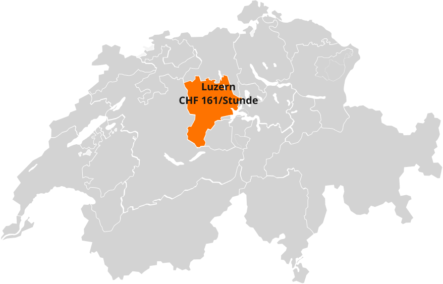 Kanton Luzern auf der Schweizer Karte