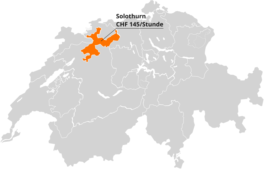 Kanton Solothurn auf der Schweizer Karte